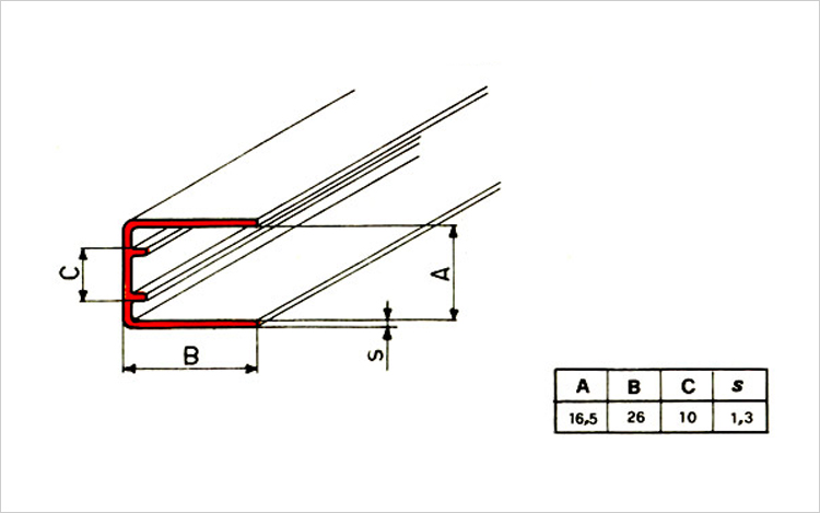 Guida scorrimento serrandine in PVC