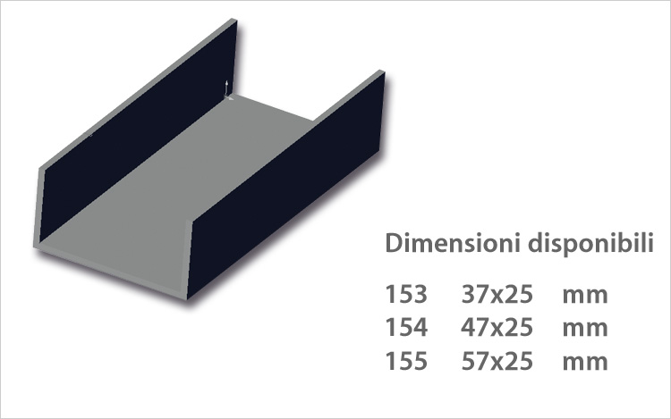 Guida a U per chiusure pannelli in poliuretano